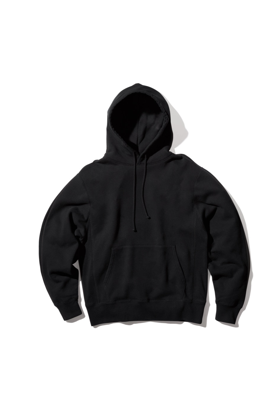 The MADE Varsity hoodie in phantom black, laid flat from the front